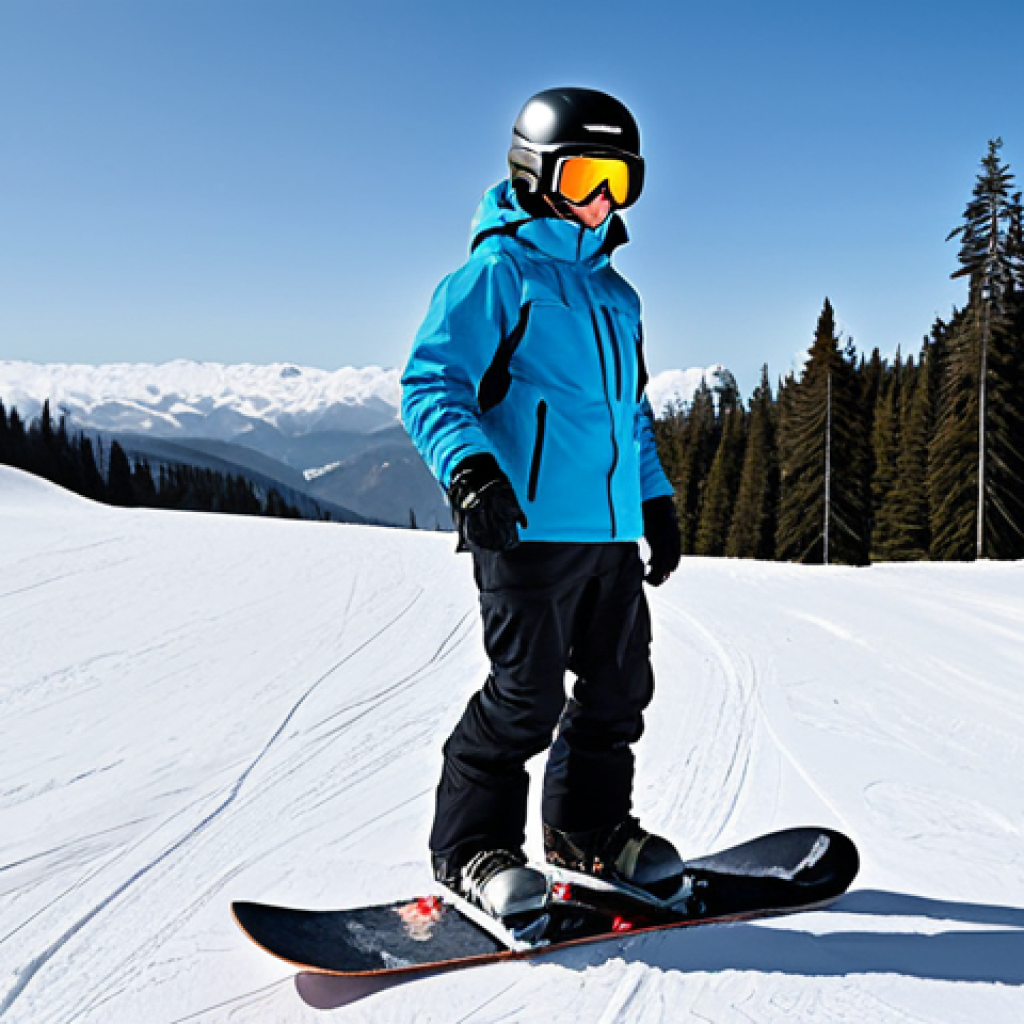 Prompt 1: Beginner Snowboarder and Equipment**