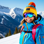 **

"A woman smiling brightly, fully geared up for a day of snowboarding. She's wearing a vibrant, waterproof ski jacket, snow pants, ski goggles, and a colorful beanie. The background is a snowy mountain landscape with a bright, sunny sky.  Safe for work, appropriate content, fully clothed, professional, perfect anatomy, natural pose, high quality, clear focus."

**