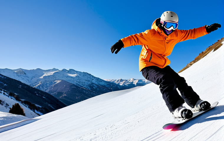 **
"A snowboarder executing a clean Ollie on a beginner slope in the Pyrenees mountains, Spain. Fully clothed in warm, colorful winter gear, helmet and goggles on. Snow-covered landscape, clear blue sky. Safe for work, appropriate content, professional snowboard photography, perfect anatomy, natural pose, well-formed hands, high resolution."
**