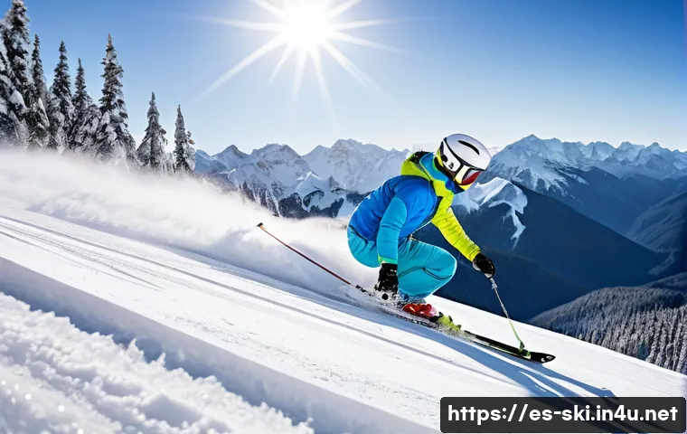 스키 중급 코스 준비물 - **Prompt 1: Dynamic Intermediate Skier on Varied Terrain**
"A dynamic shot of an intermediate sk...