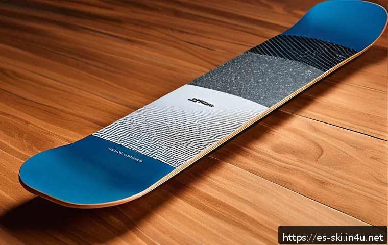 스노우보드 데크 재질 종류 - A detailed cross-sectional illustration of a snowboard highlighting its internal structure, focusing...